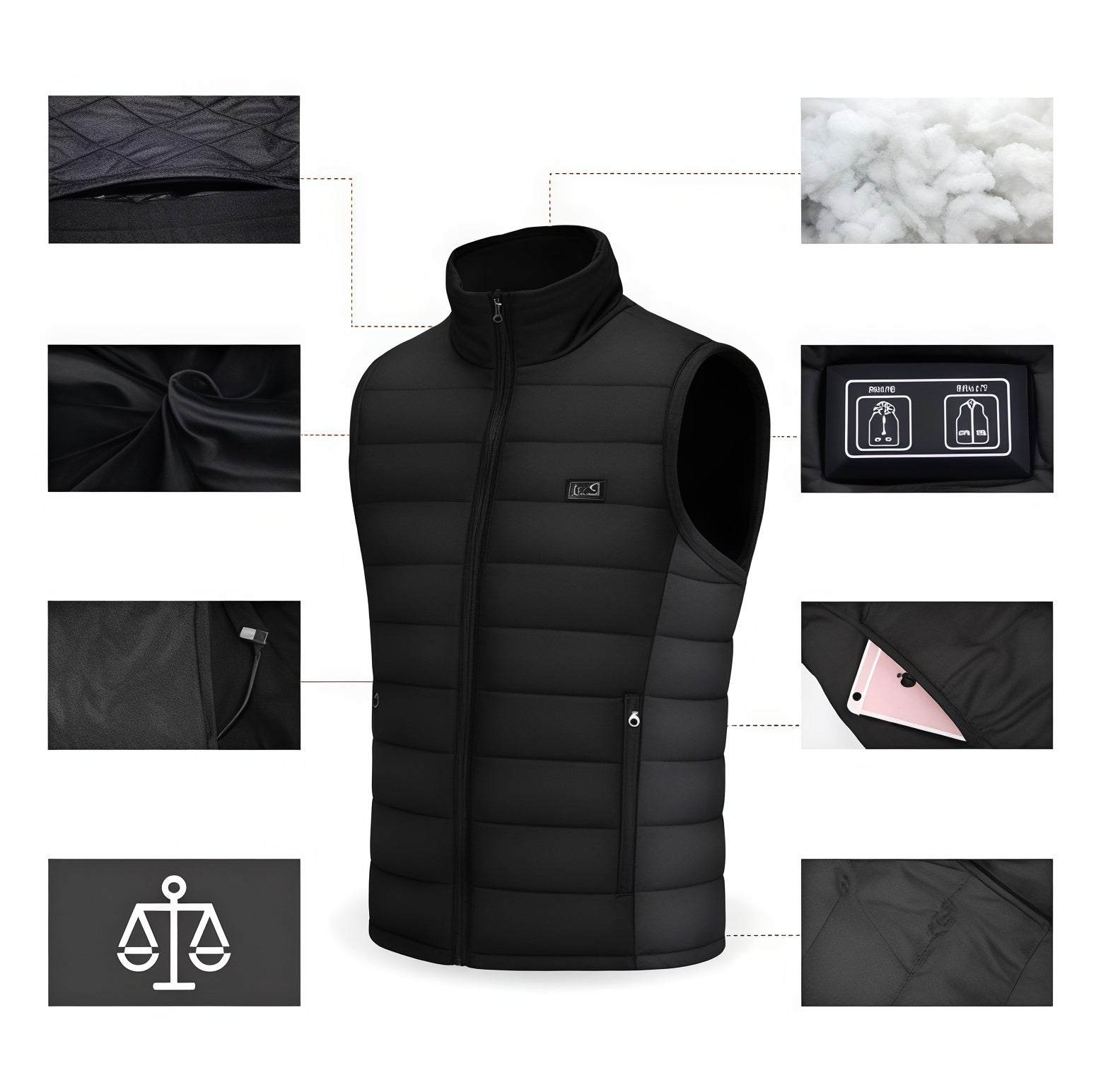 AuraLink Heated Vest (Battery not included）